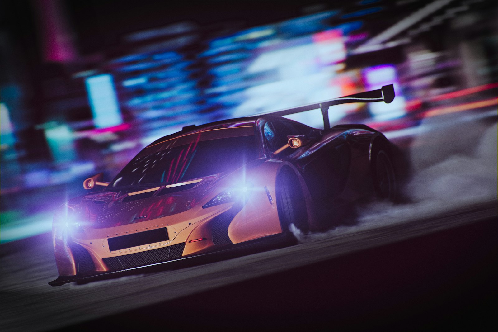 Neon Drift Protocol — FR Hub hero banner showing neon-lit racing underground cityscape